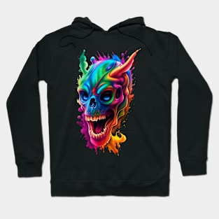 Demon skull color explosion Hoodie